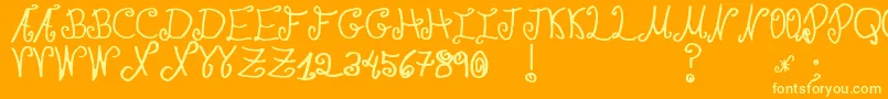 More about JmhPaulaSm Font JmhPaulaSm Font – Yellow Fonts on Orange Background