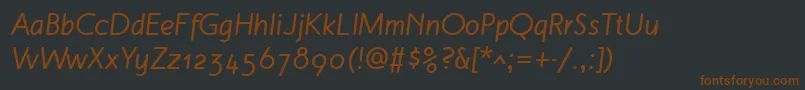 Шрифт MalvernOsfBoldItalic – коричневые шрифты на чёрном фоне