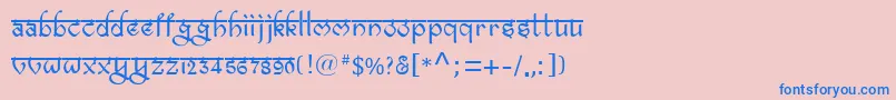 Bitlingravish Font – Blue Fonts on Pink Background