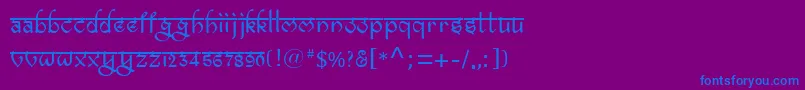 フォントBitlingravish – 紫色の背景に青い文字