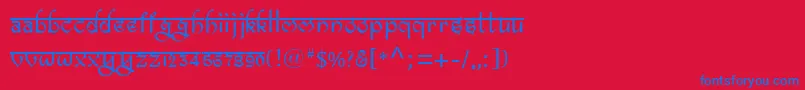 フォントBitlingravish – 赤い背景に青い文字