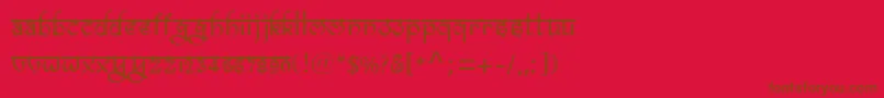 フォントBitlingravish – 赤い背景に茶色の文字