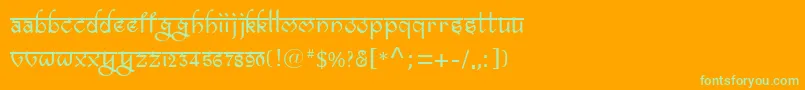 Bitlingravish-fontti – vihreät fontit oranssilla taustalla