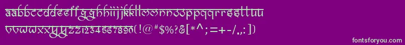 Bitlingravish-fontti – vihreät fontit violetilla taustalla