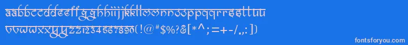 フォントBitlingravish – ピンクの文字、青い背景