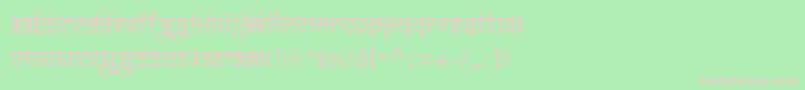 Fonte Bitlingravish – fontes rosa em um fundo verde