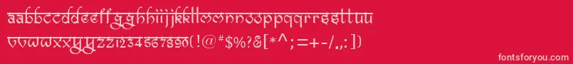 Bitlingravish-fontti – vaaleanpunaiset fontit punaisella taustalla