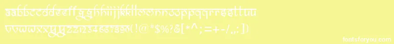 Шрифт Bitlingravish – белые шрифты на жёлтом фоне