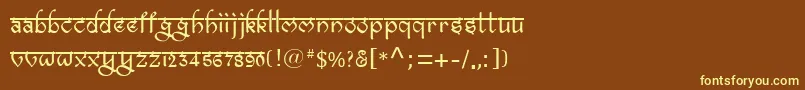 Bitlingravish-fontti – keltaiset fontit ruskealla taustalla