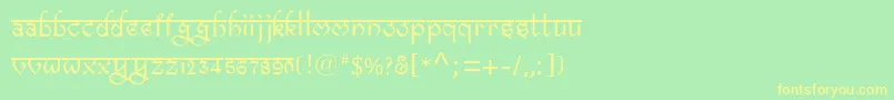 Bitlingravish-Schriftart – Gelbe Schriften auf grünem Hintergrund