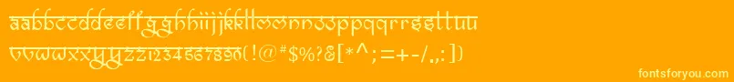 Bitlingravish-Schriftart – Gelbe Schriften auf orangefarbenem Hintergrund