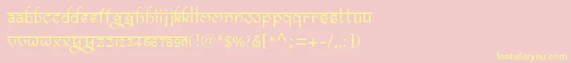 フォントBitlingravish – 黄色のフォント、ピンクの背景