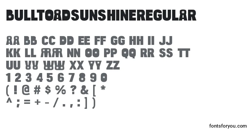 BulltoadsunshineRegular Font – alphabet, numbers, special characters