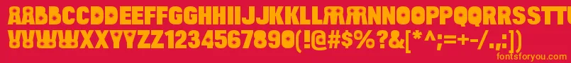 BulltoadsunshineRegular Font – Orange Fonts on Red Background