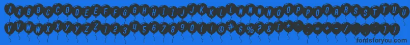 SfBalloonsItalic Font – Black Fonts on Blue Background