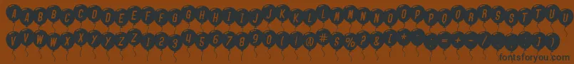 SfBalloonsItalic Font – Black Fonts on Brown Background