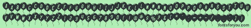 SfBalloonsItalic Font – Black Fonts on Green Background