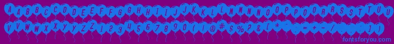 SfBalloonsItalic Font – Blue Fonts on Purple Background