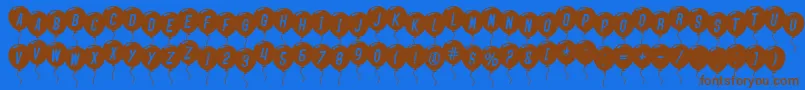 SfBalloonsItalic Font – Brown Fonts on Blue Background