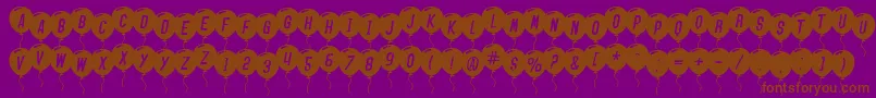 SfBalloonsItalic Font – Brown Fonts on Purple Background