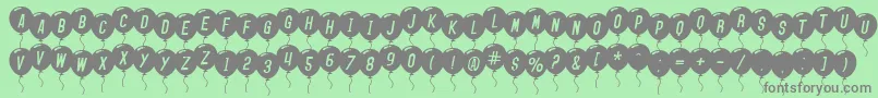 SfBalloonsItalic Font – Gray Fonts on Green Background