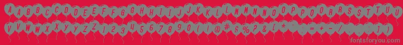 SfBalloonsItalic Font – Gray Fonts on Red Background