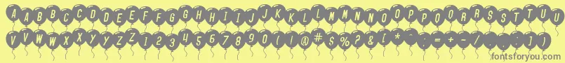 SfBalloonsItalic Font – Gray Fonts on Yellow Background