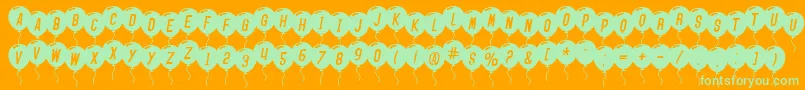SfBalloonsItalic Font – Green Fonts on Orange Background