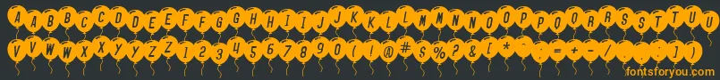 SfBalloonsItalic Font – Orange Fonts on Black Background