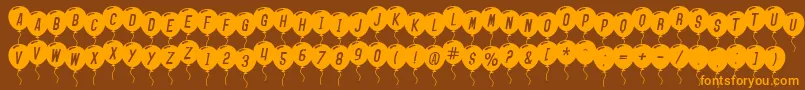 SfBalloonsItalic Font – Orange Fonts on Brown Background