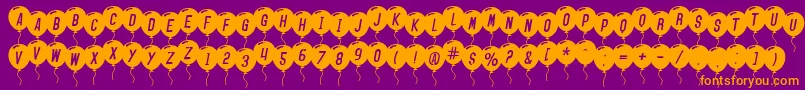 SfBalloonsItalic Font – Orange Fonts on Purple Background