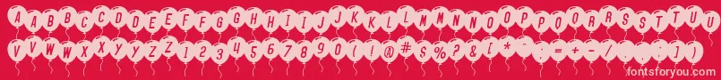 SfBalloonsItalic Font – Pink Fonts on Red Background