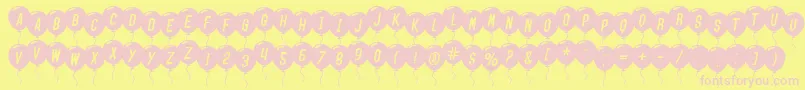 SfBalloonsItalic Font – Pink Fonts on Yellow Background