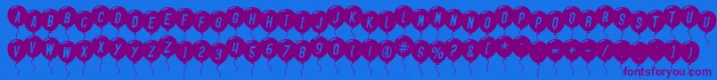 SfBalloonsItalic Font – Purple Fonts on Blue Background