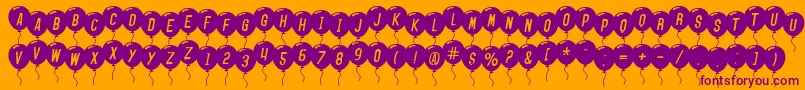 SfBalloonsItalic Font – Purple Fonts on Orange Background
