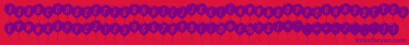 SfBalloonsItalic Font – Purple Fonts on Red Background