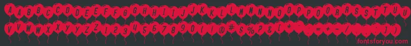SfBalloonsItalic Font – Red Fonts on Black Background