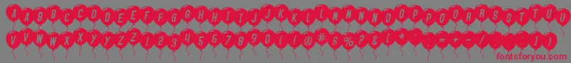 SfBalloonsItalic Font – Red Fonts on Gray Background