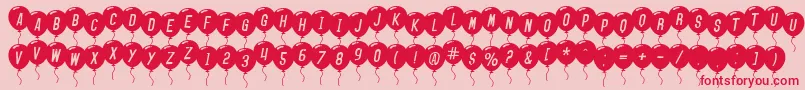 SfBalloonsItalic Font – Red Fonts on Pink Background