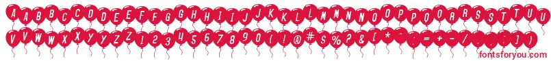 SfBalloonsItalic Font – Red Fonts on White Background