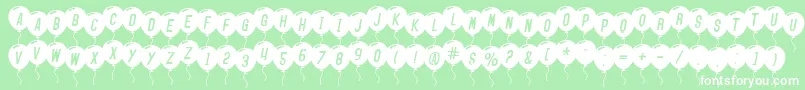 SfBalloonsItalic Font – White Fonts on Green Background