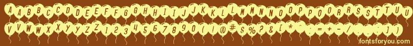 SfBalloonsItalic Font – Yellow Fonts on Brown Background