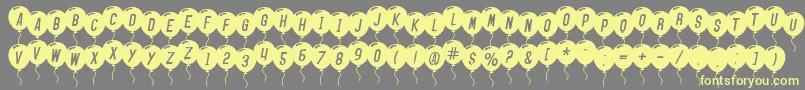 SfBalloonsItalic Font – Yellow Fonts on Gray Background