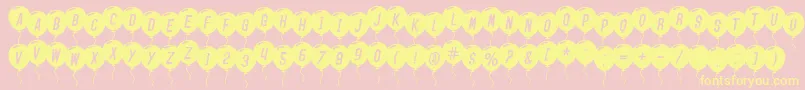 SfBalloonsItalic Font – Yellow Fonts on Pink Background