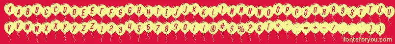 SfBalloonsItalic Font – Yellow Fonts on Red Background