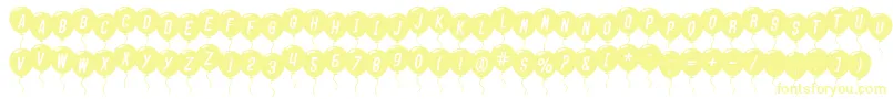 SfBalloonsItalic Font – Yellow Fonts on White Background