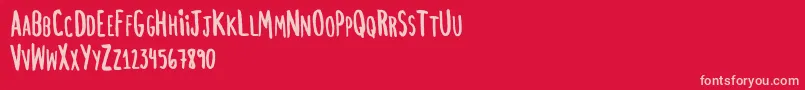 Weitere Informationen zur ChezvousRegular-Schriftart ChezvousRegular-Schriftart – Rosa Schriften auf rotem Hintergrund