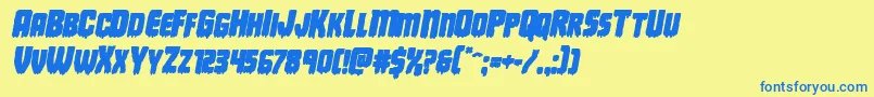 Deathbloodboldital Font – Blue Fonts on Yellow Background