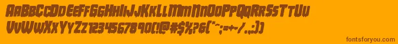 Deathbloodboldital-Schriftart – Braune Schriften auf orangefarbenem Hintergrund