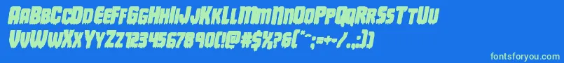 Deathbloodboldital Font – Green Fonts on Blue Background